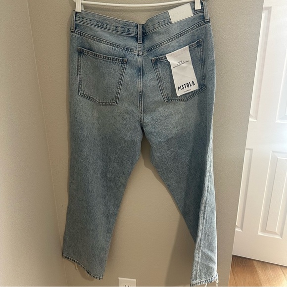 NEW PISTOLA charlie high rise classic straight ankle jean in brooklyn wash - Picture 6 of 6